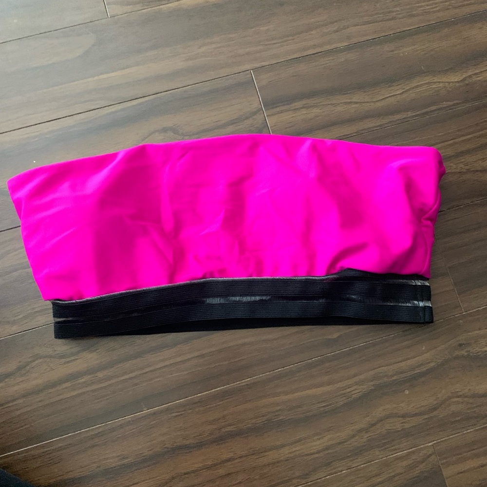 Neon pink strapless bikini